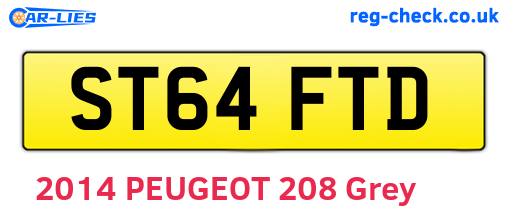 ST64FTD are the vehicle registration plates.