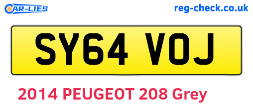 SY64VOJ are the vehicle registration plates.