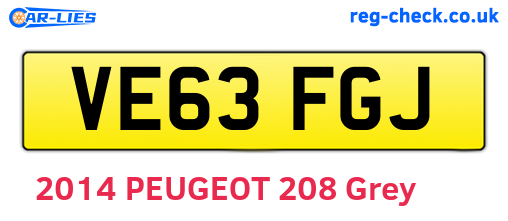 VE63FGJ are the vehicle registration plates.