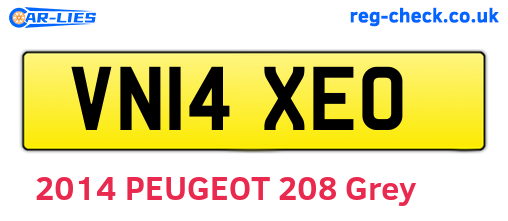 VN14XEO are the vehicle registration plates.