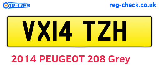 VX14TZH are the vehicle registration plates.