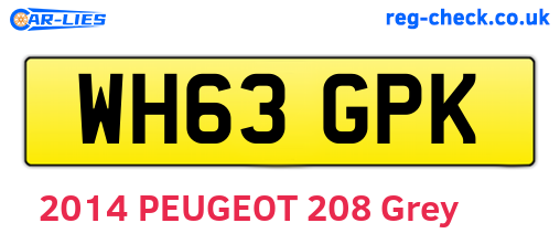 WH63GPK are the vehicle registration plates.