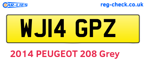 WJ14GPZ are the vehicle registration plates.