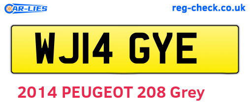 WJ14GYE are the vehicle registration plates.