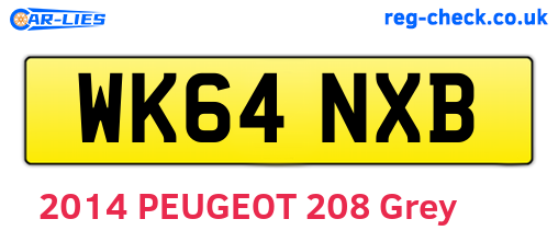 WK64NXB are the vehicle registration plates.