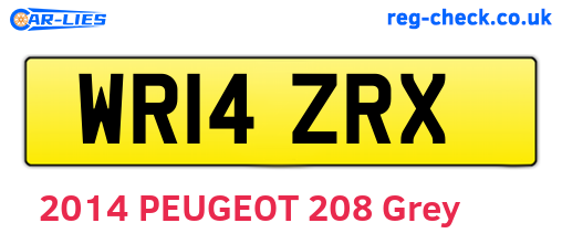 WR14ZRX are the vehicle registration plates.