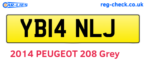 YB14NLJ are the vehicle registration plates.
