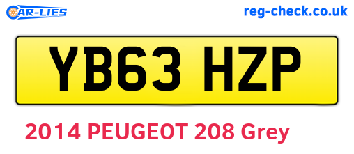 YB63HZP are the vehicle registration plates.