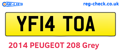 YF14TOA are the vehicle registration plates.