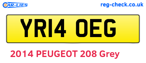 YR14OEG are the vehicle registration plates.