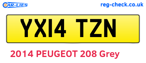 YX14TZN are the vehicle registration plates.