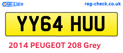 YY64HUU are the vehicle registration plates.