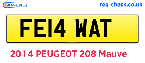 FE14WAT are the vehicle registration plates.