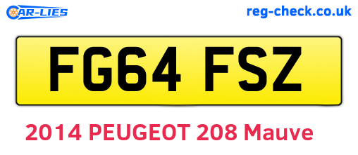 FG64FSZ are the vehicle registration plates.