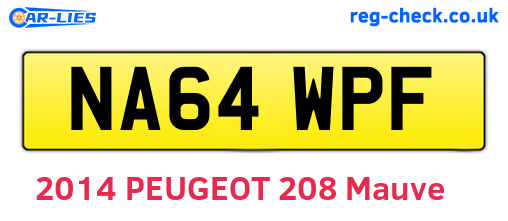 NA64WPF are the vehicle registration plates.