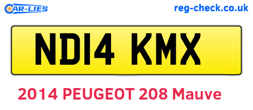 ND14KMX are the vehicle registration plates.