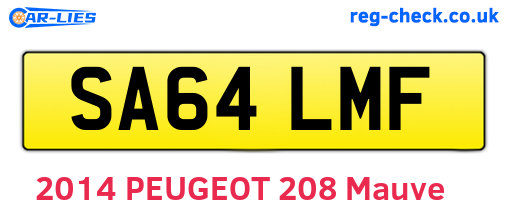 SA64LMF are the vehicle registration plates.