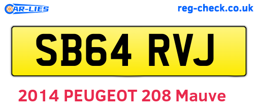 SB64RVJ are the vehicle registration plates.