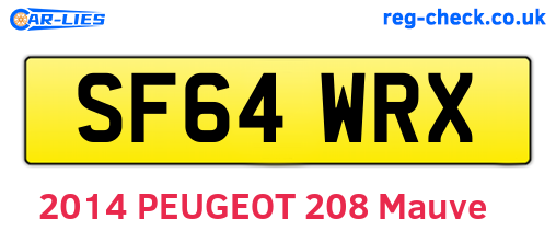 SF64WRX are the vehicle registration plates.