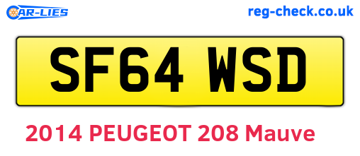 SF64WSD are the vehicle registration plates.
