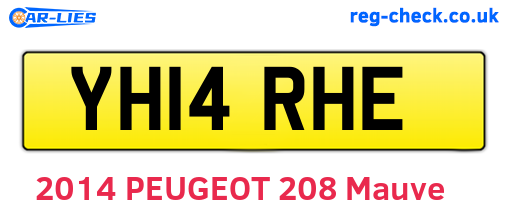 YH14RHE are the vehicle registration plates.