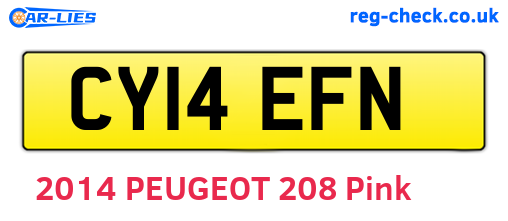 CY14EFN are the vehicle registration plates.