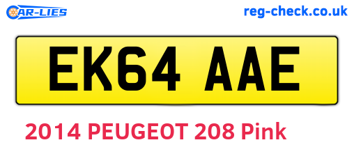 EK64AAE are the vehicle registration plates.
