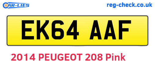 EK64AAF are the vehicle registration plates.