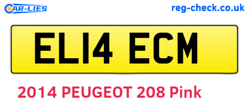 EL14ECM are the vehicle registration plates.