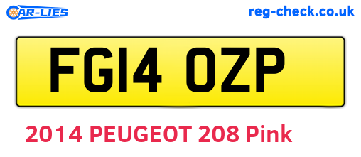 FG14OZP are the vehicle registration plates.