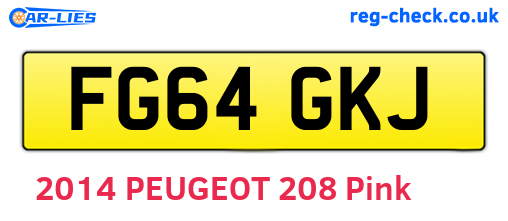 FG64GKJ are the vehicle registration plates.