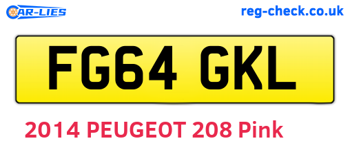 FG64GKL are the vehicle registration plates.