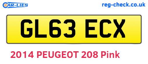 GL63ECX are the vehicle registration plates.