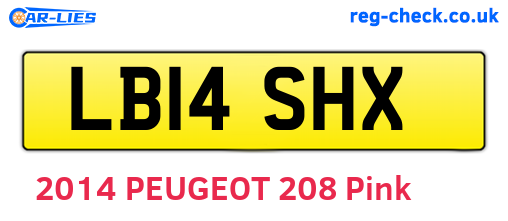 LB14SHX are the vehicle registration plates.