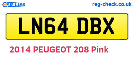 LN64DBX are the vehicle registration plates.