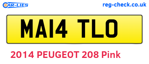 MA14TLO are the vehicle registration plates.
