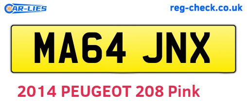 MA64JNX are the vehicle registration plates.