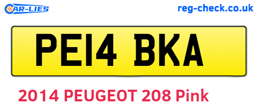 PE14BKA are the vehicle registration plates.