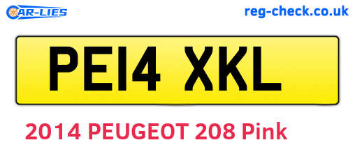 PE14XKL are the vehicle registration plates.