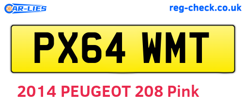 PX64WMT are the vehicle registration plates.