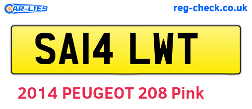 SA14LWT are the vehicle registration plates.