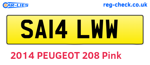 SA14LWW are the vehicle registration plates.