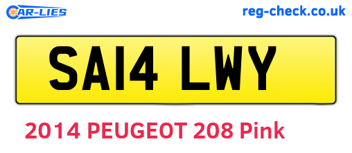 SA14LWY are the vehicle registration plates.