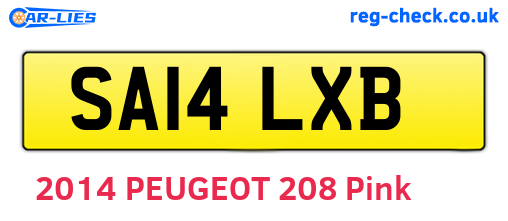 SA14LXB are the vehicle registration plates.