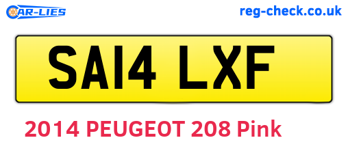 SA14LXF are the vehicle registration plates.