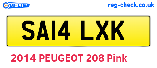 SA14LXK are the vehicle registration plates.