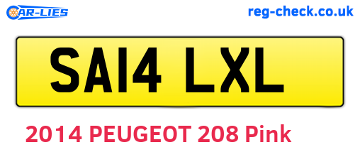 SA14LXL are the vehicle registration plates.