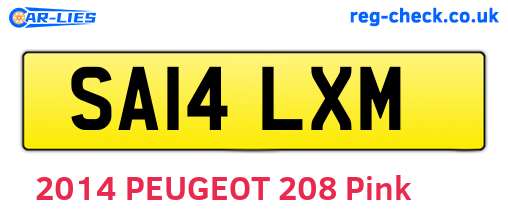 SA14LXM are the vehicle registration plates.