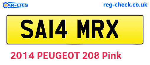 SA14MRX are the vehicle registration plates.