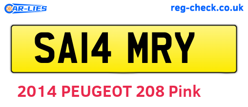 SA14MRY are the vehicle registration plates.